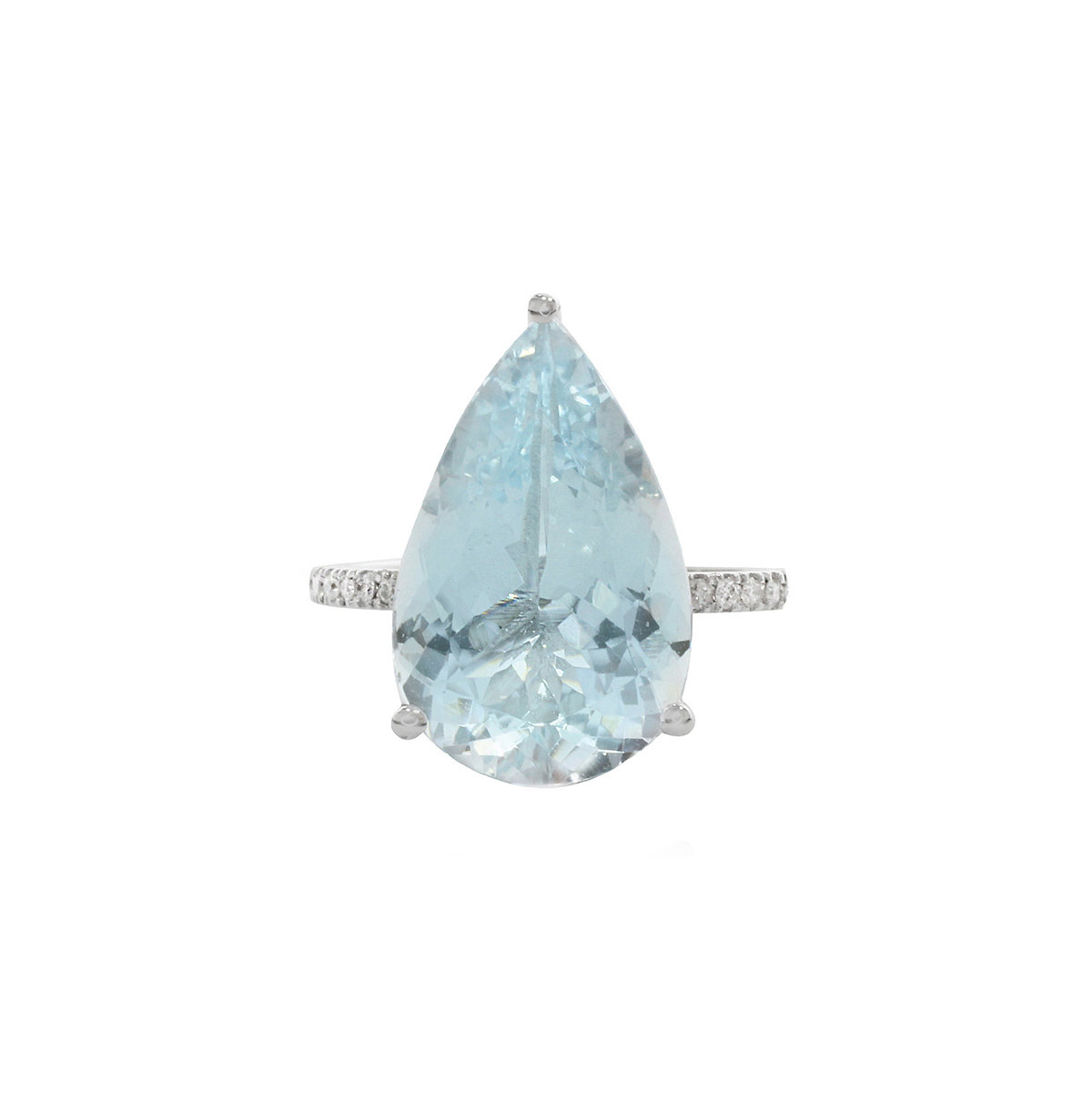 Pear Shaped Aquamarine Ring | PRE- 5 ct. Pear Shape Aquamarine Ring | Christine K Jewelry