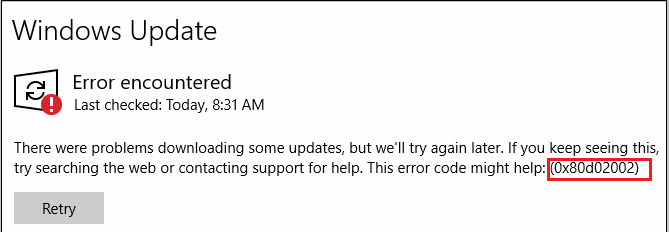 Fix Error Code 0x80d02002 in Windows Updates & Microsoft Store